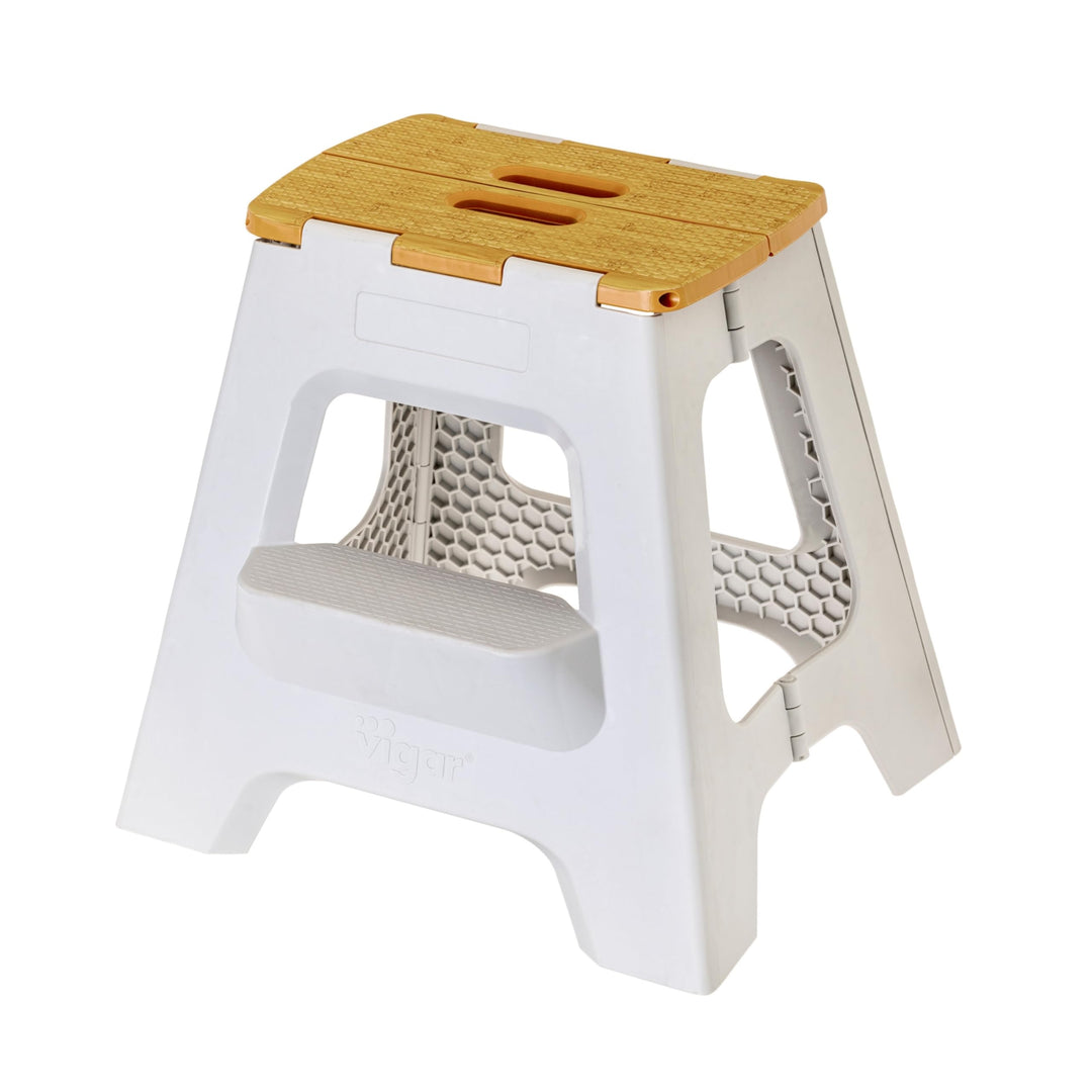 Vigar Compact Step Stool Foldable, Step Stools for Adults, Two-Step Stool, 16-inch, Lightweight Stoo