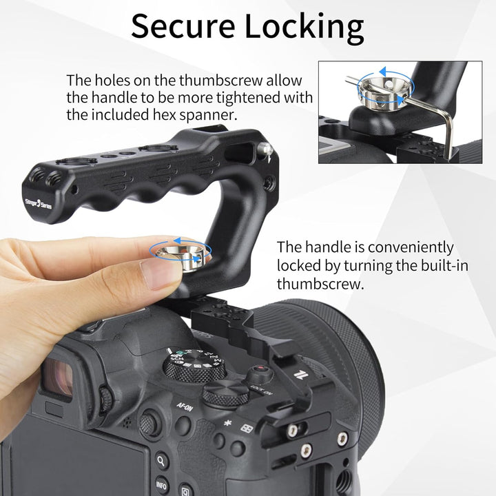 Nitze Top Handle, Mini Handle Grip mit 3/8"-16 ARRI Locating Pins,für Camera Cage, Universal Video R
