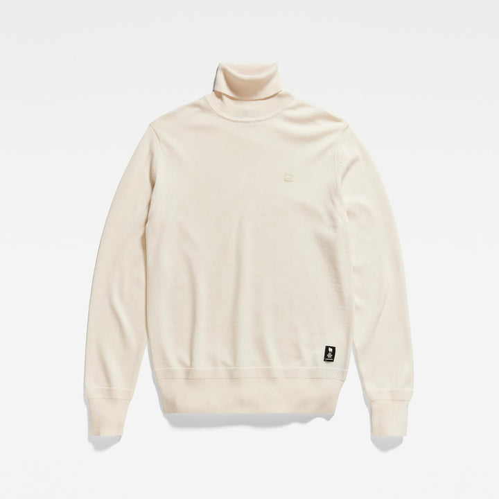 G-STAR Herren Premium Core Turtle Knitted Sweater XL Beige (Eggnog D21933-b692-g076), XL Beige (Eggn