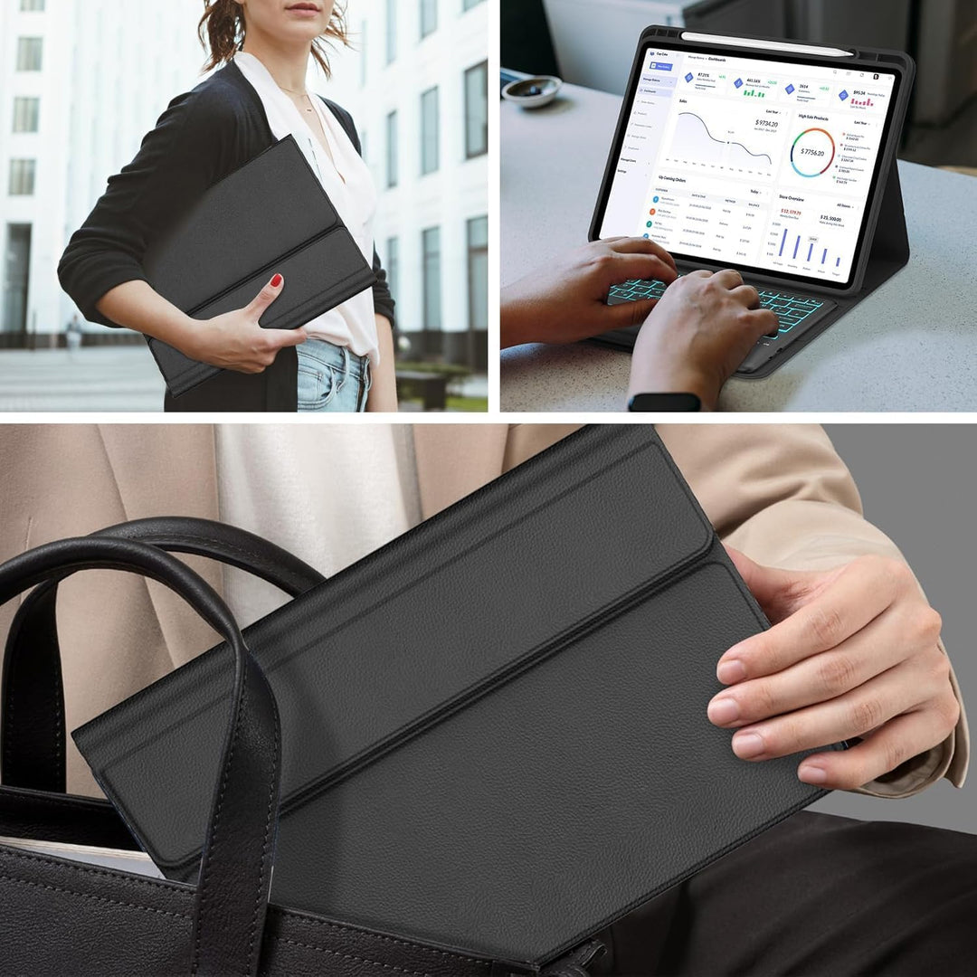 Für Xiaomi Redmi Pad Pro/Xiaomi Poco Pad 12.1 Zoll 2024 Hülle Tastatur | Mit Multi Touch Trackpad un