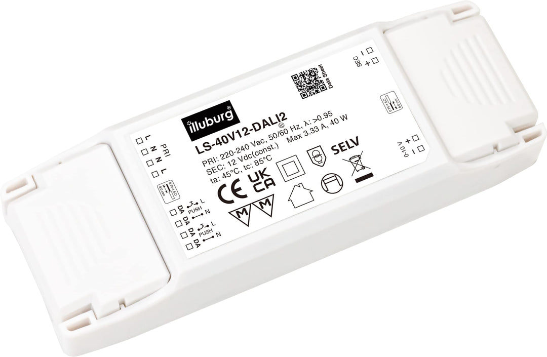 illuburg LED Treiber 12V 40W DALI Push Taster 0-10V Dimmbar Flackerfrei für LED Streifen Trafo Trans