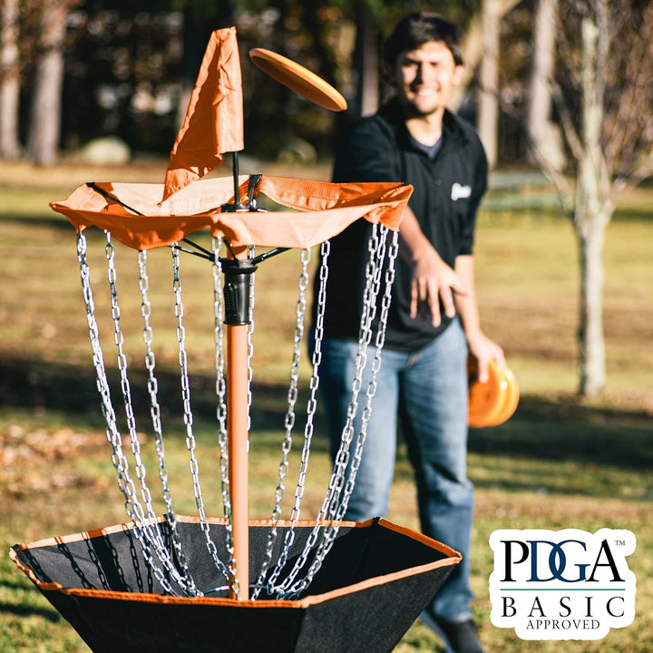Franklin Sports Disc Golfkörbe - Tragbares Disc Golf Target mit Ketten enthalten - Disc Golfkorb Stä