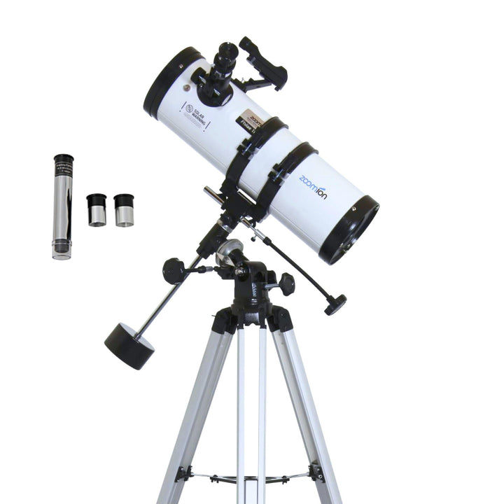 Zoomion Philae 114/500 EQ Spiegelteleskop - Astronomisches Teleskop Set mit Stativ, Montierung und O