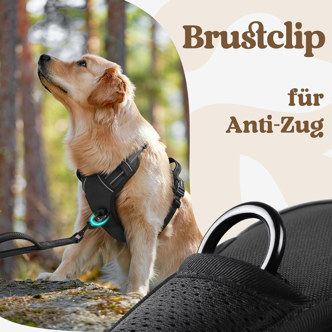 rabbitgoo Hundegeschirr Mittelgrosse Hunde, Hundegeschirr ohne Zug, Verstellbare Geschirr Hund ohne