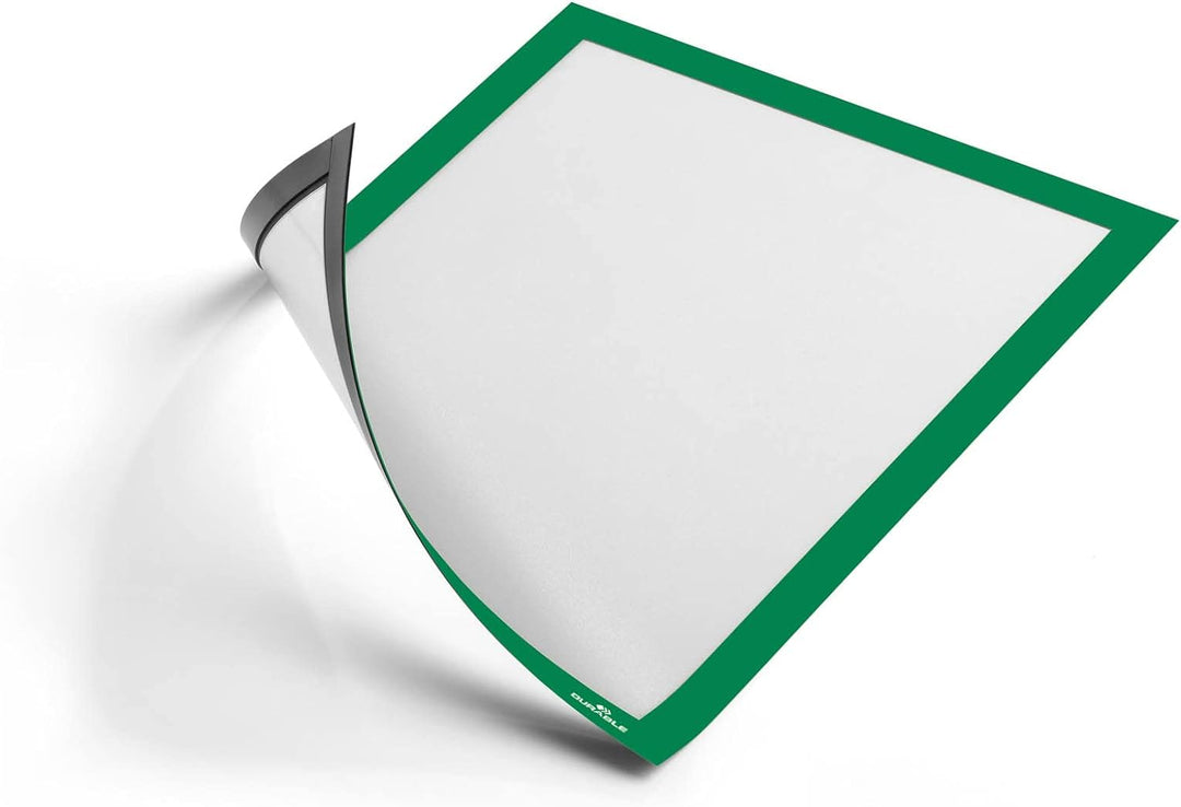 Durable Info-Rahmen Duraframe Magnetic (A4, Magnetrahmen für metallische Oberflächen) 5 Stück, grün,