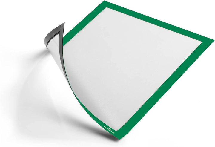 Durable Info-Rahmen Duraframe Magnetic (A4, Magnetrahmen für metallische Oberflächen) 5 Stück, grün,