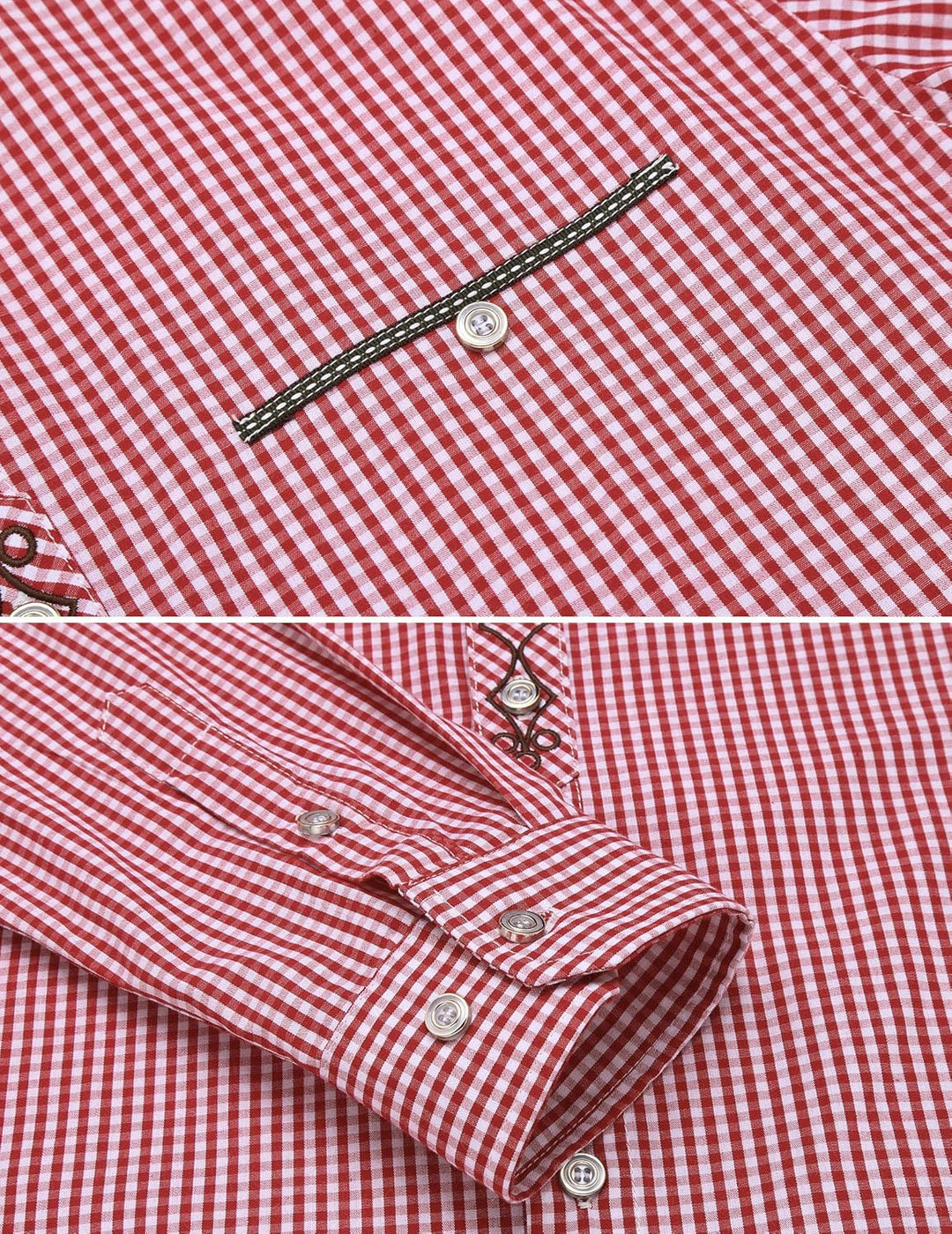 COOFANDY Hemd Herren Langarm Trachtenhemd Kariertes Oktoberfest Hemd Freizeithemd Karohemden Herrenh