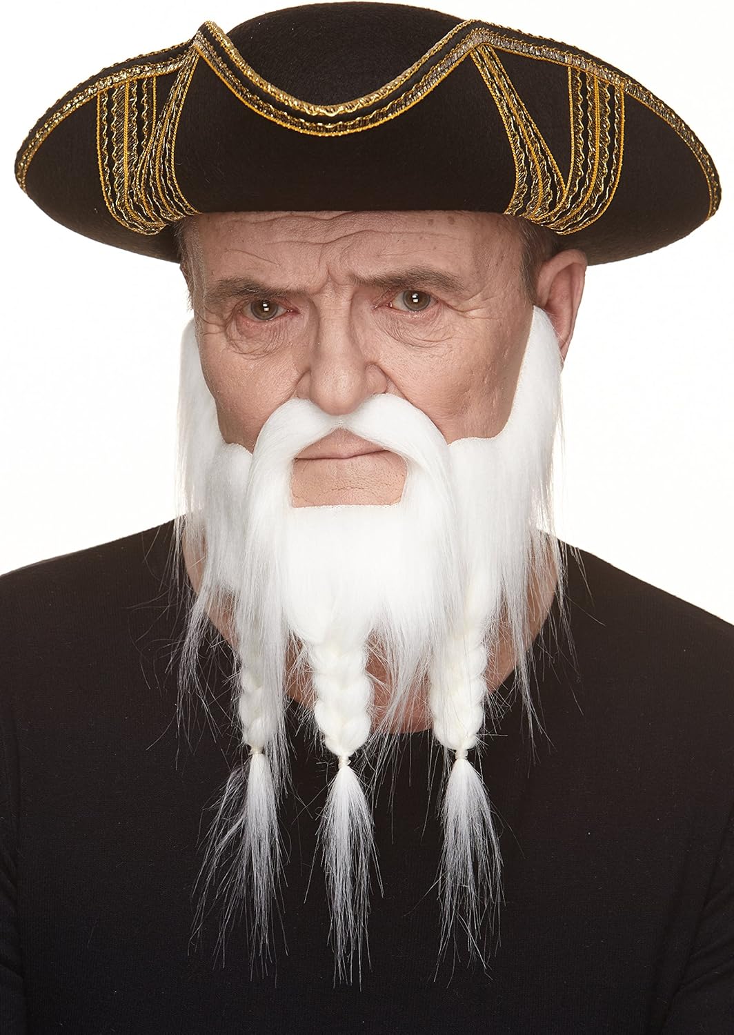 Mustaches Selbstklebender Captain Gefälschter Schnurrbart und Bart, Geflochten, Neuheit, Falsche Ges