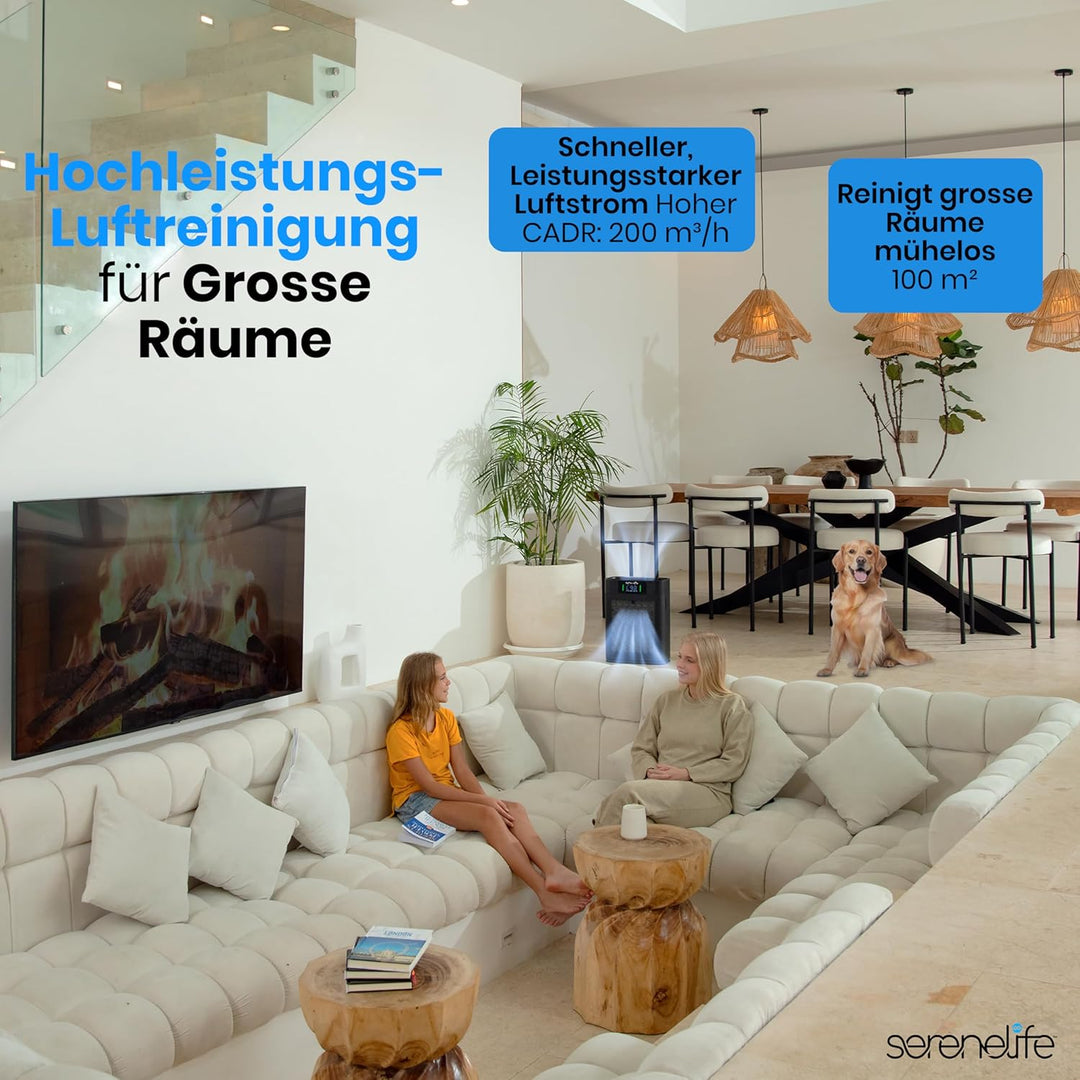 SereneLife Luftreiniger, Air Purifier, Luftfilter, HEPA Filter für Zuhause gegen Schimmel, Staub, Ha