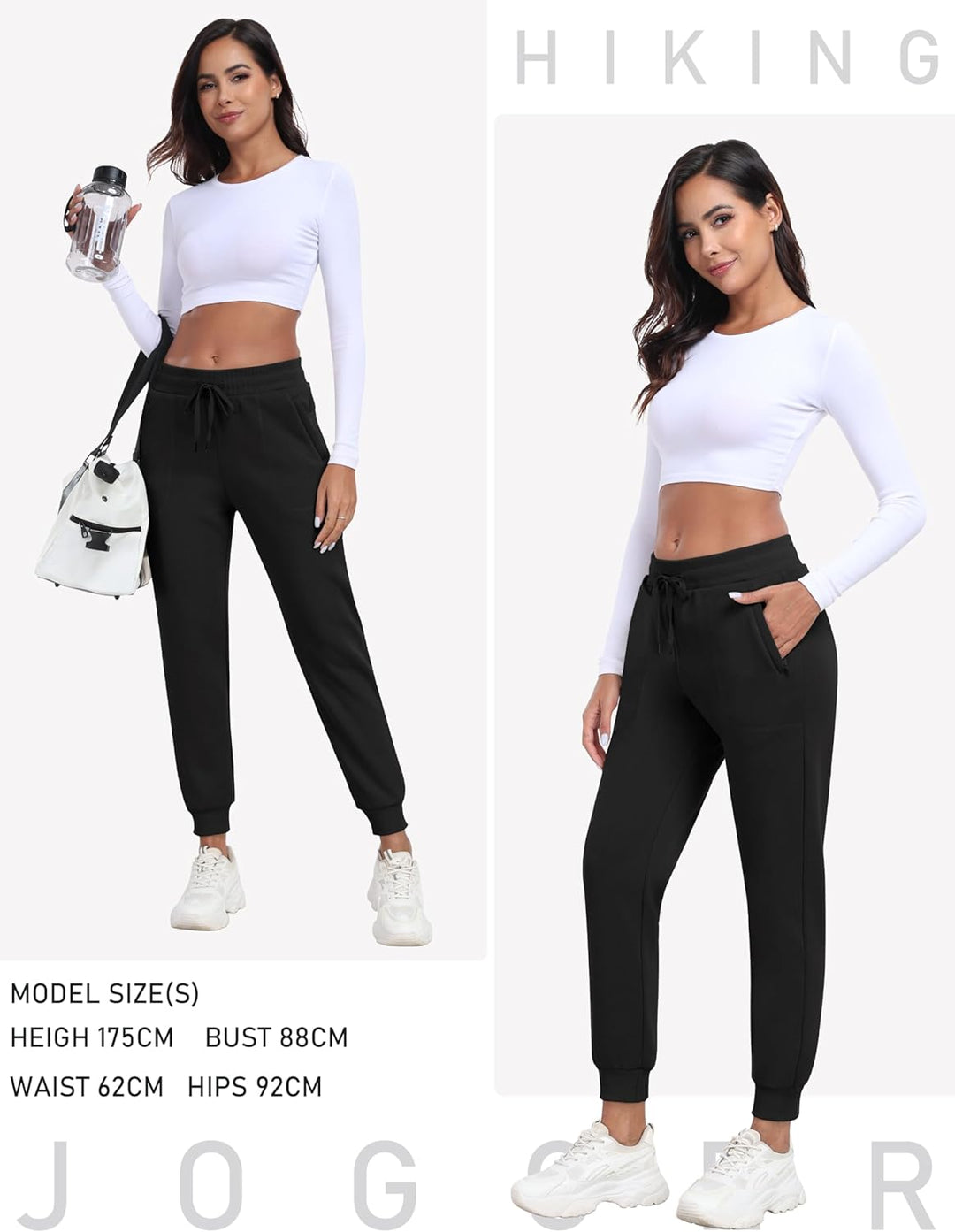 MoFiz Jogginghose Damen Thermohose Mikrofleece Sporthose Atmungsaktiv Waterproof Sweatpants mit Reis