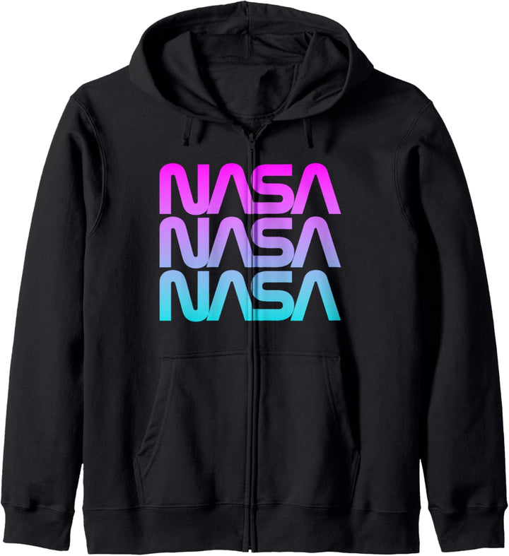 70er 80er Jahre Retro Vintage NASA Wurm Retro NASA Pastellverlauf Kapuzenjacke