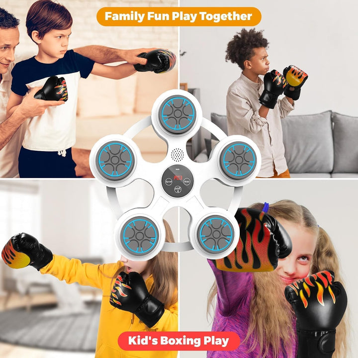 Music Boxing Machine,Boxmaschine mit Bluetooth Musik, LED-Licht und 6 Modes de Vitesse für den Innen