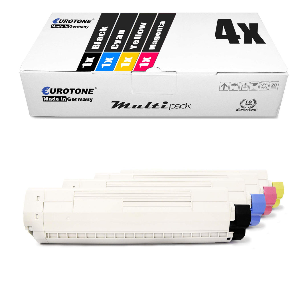 4X Müller Printware XXL Toner für Oki C 8600 8800 CDTN DN N DTN ersetzt Schwarz Blau Rot Gelb Set au