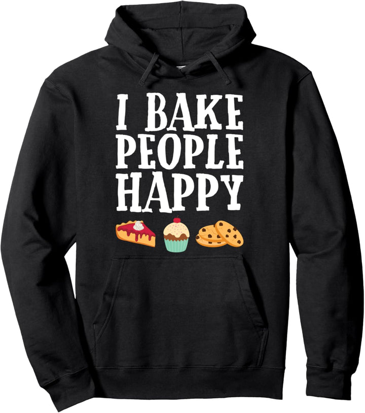 I Backen Menschen glücklich lustige Dessert Bäcker Lila Pullover Hoodie