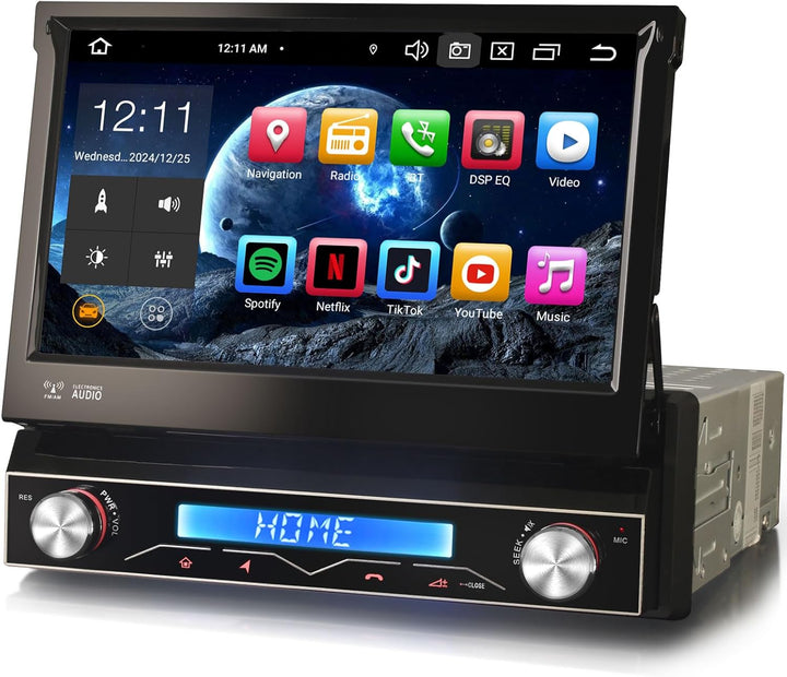 Erisin 7 Zoll 8-Kern 4GB RAM 64GB ROM Android 12 Autoradio 1 Din mit GPS Unterstützt Wireless CarPl
