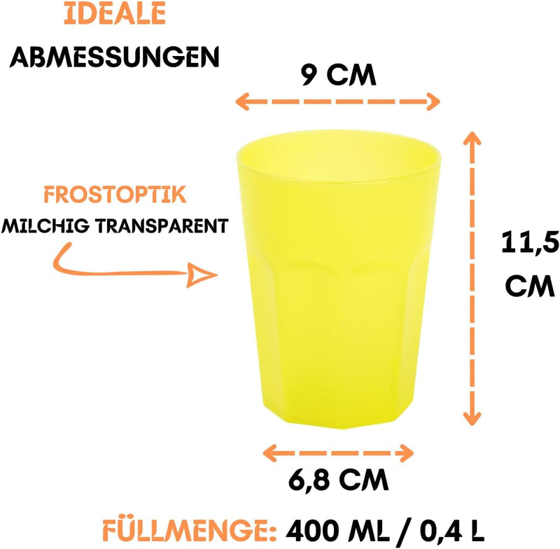 ENGELLAND 20x Kunststoffbecher Trinkbecher Party-Becher Plastik Trink-Gläser Mehrweg Coktailbecher G