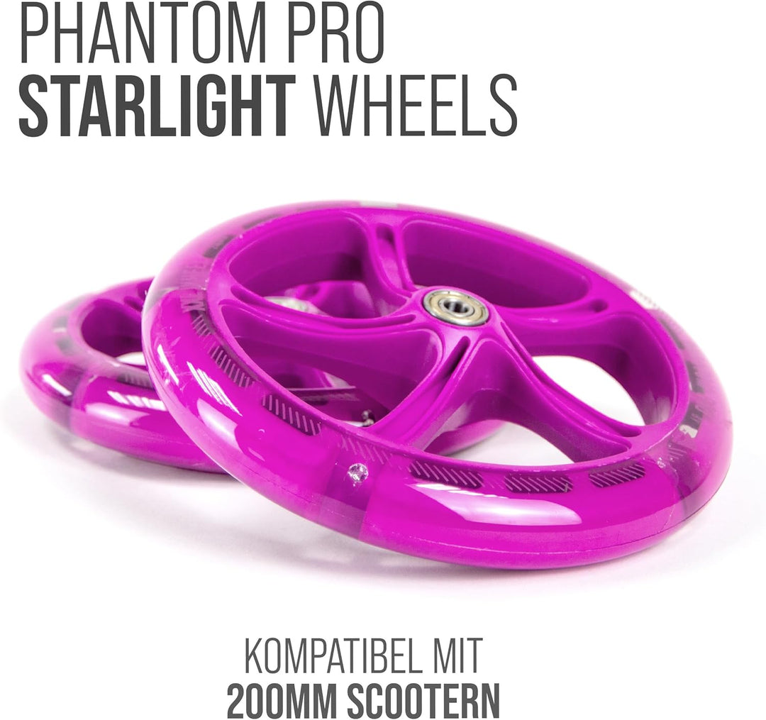 Apollo City Scooter 200mm Ersatzräderset - Pro Wheels mit ABEC 7 Kugellager, Roller Rad Ersatz-Räder
