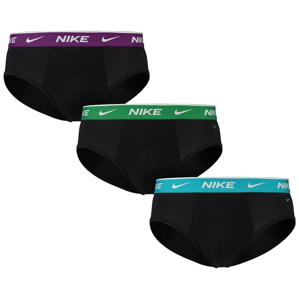 Nike Herren Briefs Slip S Schwarz / Dsty Kaktus / Stdium Green / Vitch Wb, S Schwarz / Dsty Kaktus /