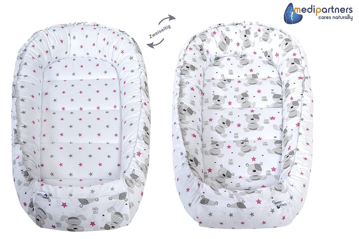 Medi Partners 5 teilig Babynestchen Set Babynest 100x60x15 herausnehmbarer Einsatz Bett Kuschelnest