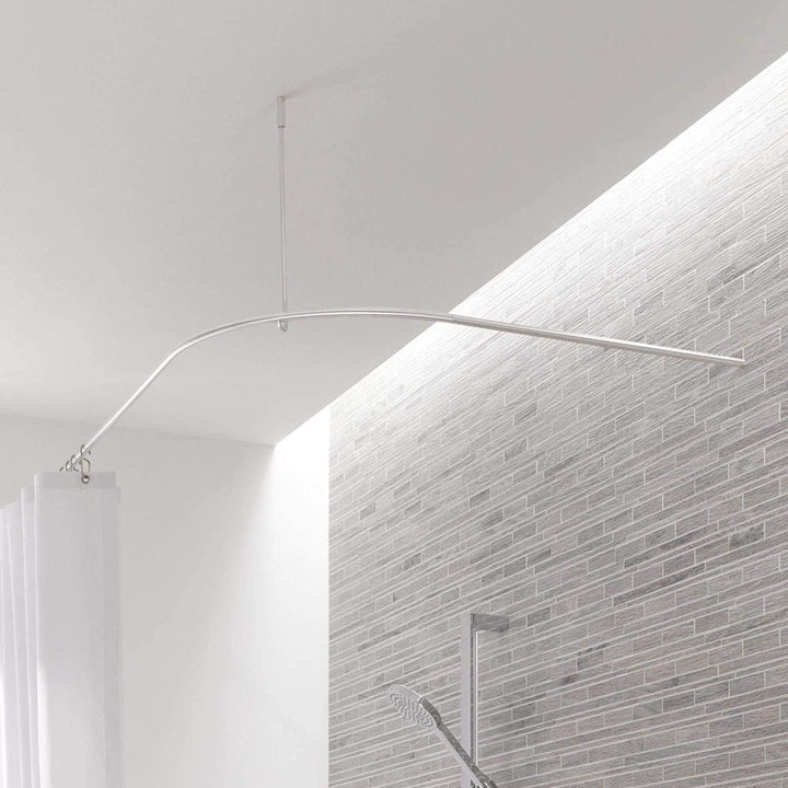 PHOS Design, DSB300-900, Viertelkreis Duschvorhangstange, 90 x 90 cm, Bogenradius 30 cm, Edelstahl m