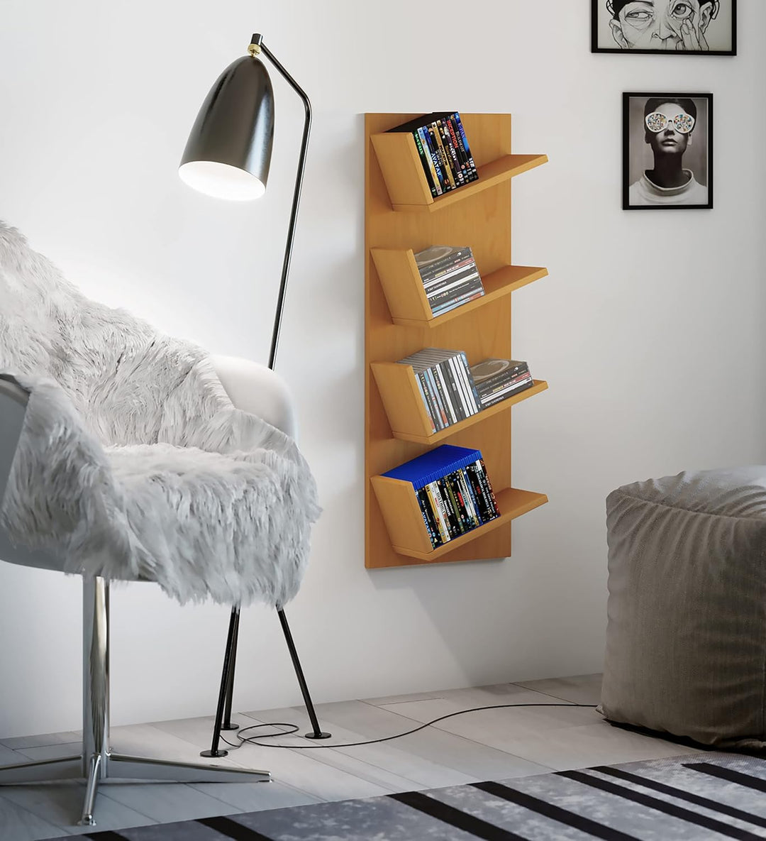 VCM Holz Wandregal Hängeregal Regal Bücherregal Wandboard Deko Board Lansi Mini Buche Beech Modern,