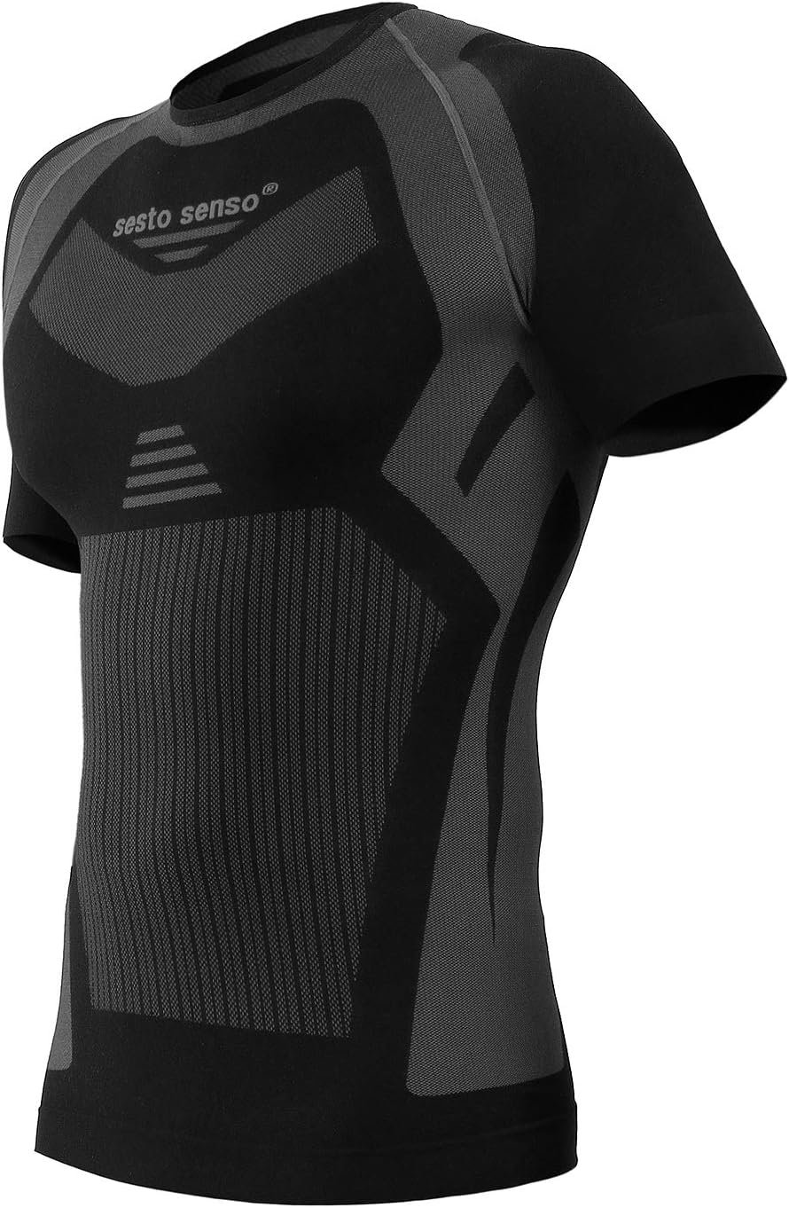 sesto senso Herren Funktionsunterwäsche Set Kurzarmhemd Leggings Schnelltrocknend Skiunterwäsche XL