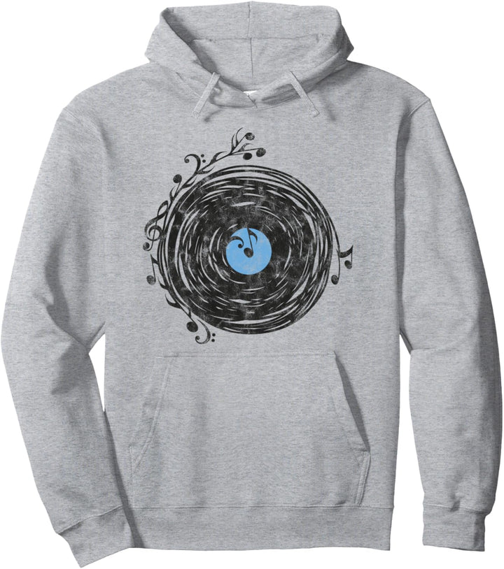 Musik, Schallplatte, Noten, Notenschlüssel, Retro, Vintage Pullover Hoodie