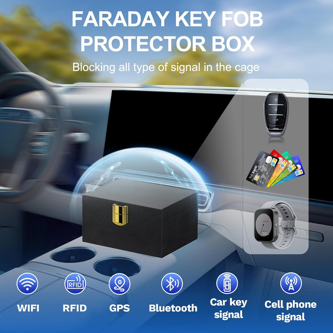 lanpard Keyless Go Schutz Autoschlüssel Box, Keyless Go Schutz Faraday Box für Sicheren Schutz, Kred