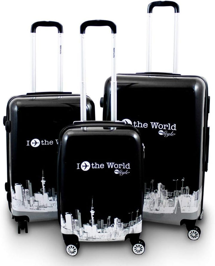 Berwin® Design Koffer Reisekoffer Trolley Hartschalenkoffer Polycarbonat mit 4 Rollen als Set (Fly T