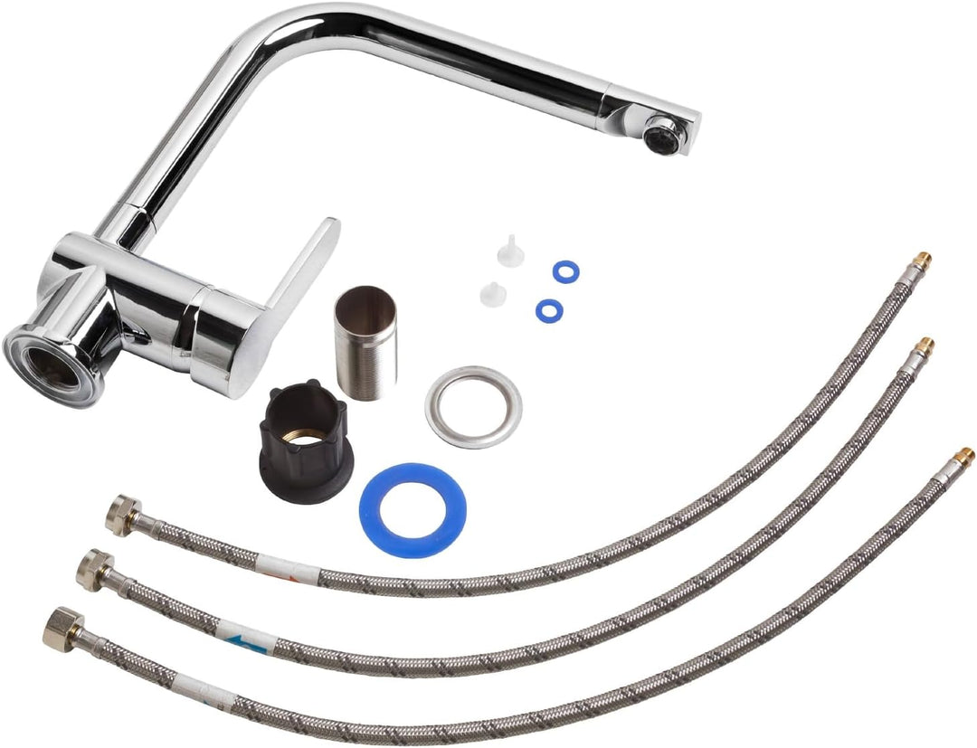 aquaSu® Niederdruck Spültischarmatur Sanmix Style, für Boiler oder Warmwasseranschluss, hoher Auslau