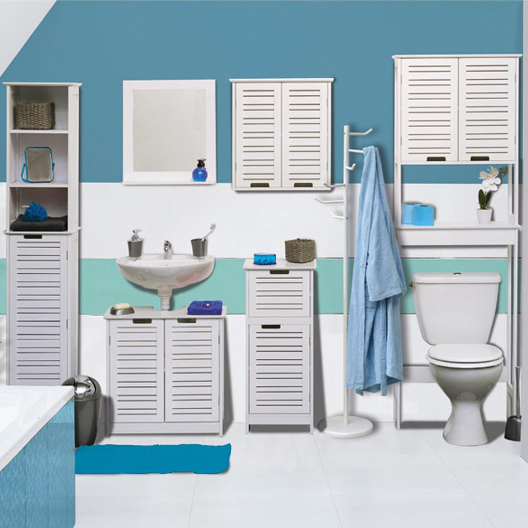 EVIDECO 9902300 Badezimmer-Unterschrank Miami Weiss, 8,6 cm H x 36,4 cm L