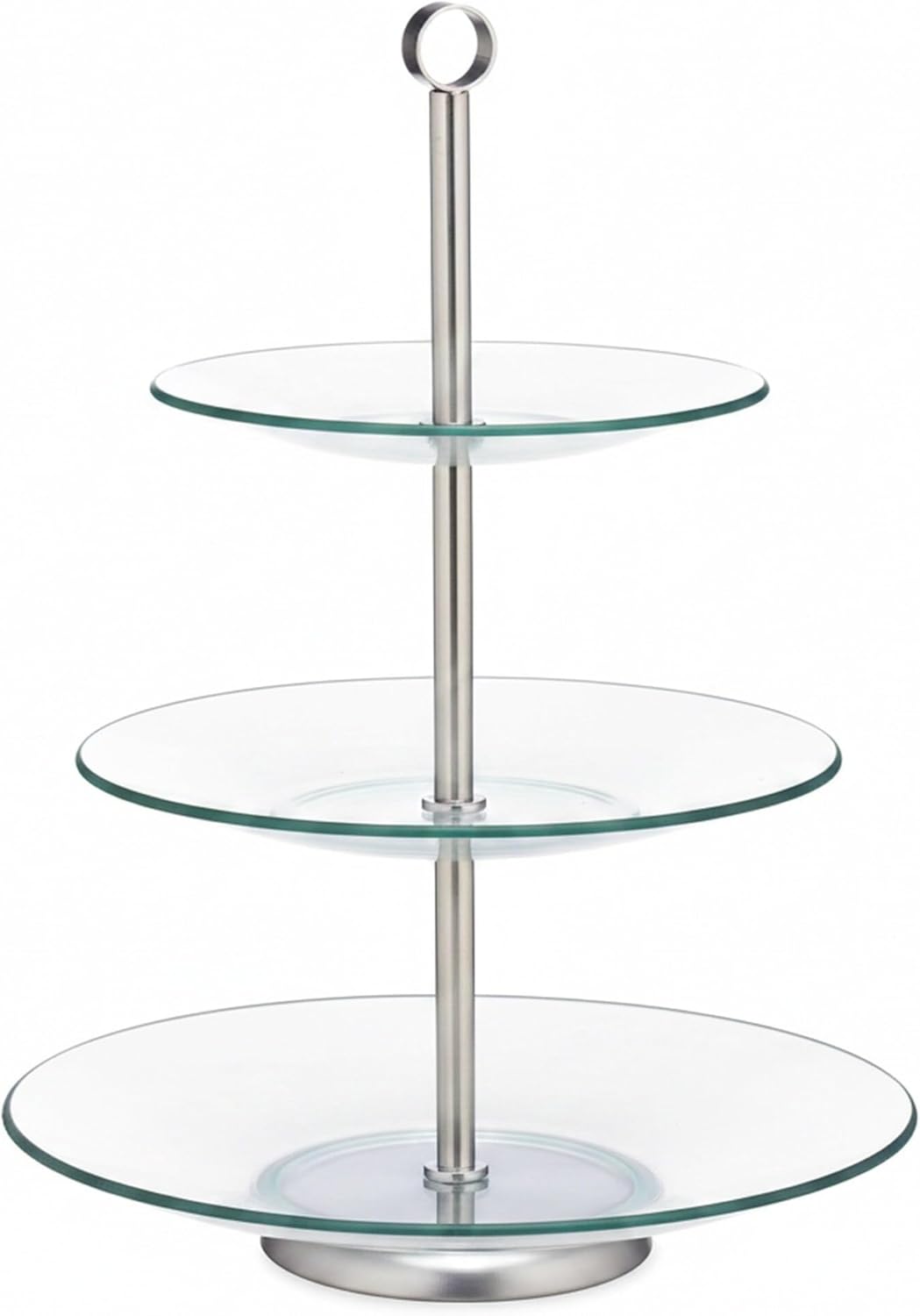 Relaxdays 2 x Etagere, 3 Etagen, rund, Cupcake, Keks, Obst, Muffin, Servierständer Hochzeit, Glas, E
