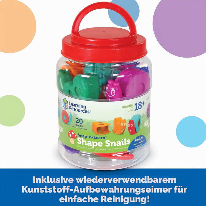 Learning Resources Snap-n-Learn Formen-Schnecken, Kleinkind-Aktivitäten, Lernspielzeug, Farben-Set,
