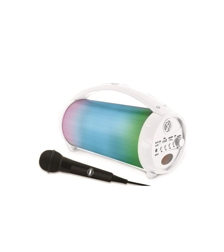 Lexibook BTP585Z iParty-Tragbarer Bluetooth-Lichtlautsprecher mit Mikrofon, Stereoanlage, Lichteffek