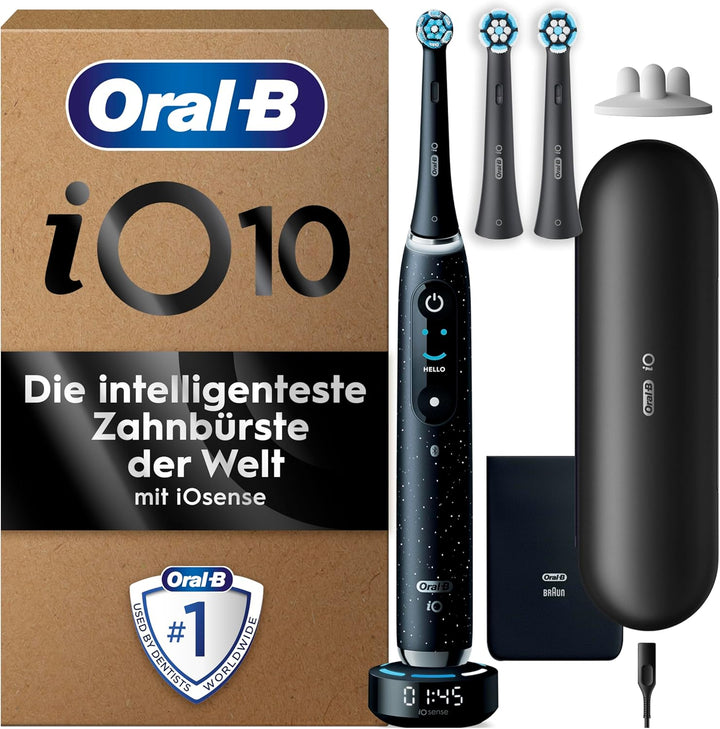 Oral-B iO Series 10 Plus Edition Elektrische Zahnbürste/Electric Toothbrush, PLUS 3 Aufsteckbürsten