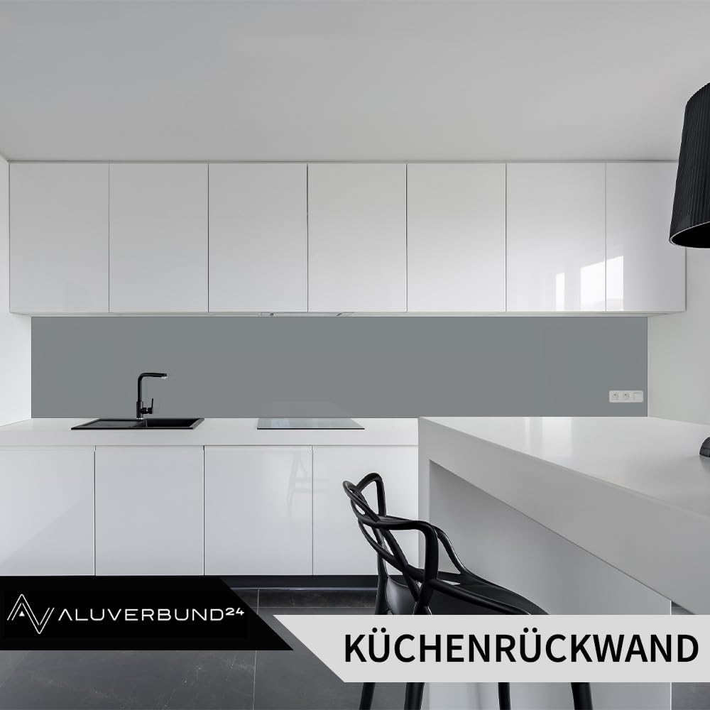 AMON Wandpaneele 122x244cm in Marmor- Granit-Optik (Anthrazit Grey) ideal als Duschrückwand Badrückw