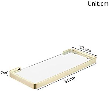Badezimmer Glasablage 55 cm, Gebürstetes Gold, Glas und Edelstahl A 55 cm, A 55 cm