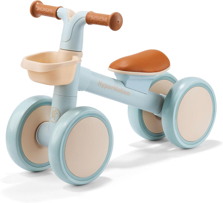 HyperMotion TOBI MINI Blaues 4-Rad Laufrad für Kinder 12–36 Monate, Leichtes Rutschfahrzeug mit Korb