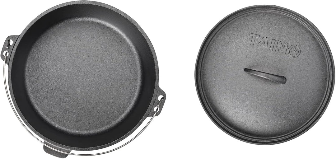 TAINO Dutch Oven Gusseisen-Topf Dopf Feuertopf Deckel-Heber Kochtopf (6 Liter), 6 Liter