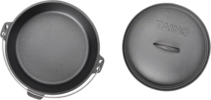 TAINO Dutch Oven Gusseisen-Topf Dopf Feuertopf Deckel-Heber Kochtopf (6 Liter), 6 Liter