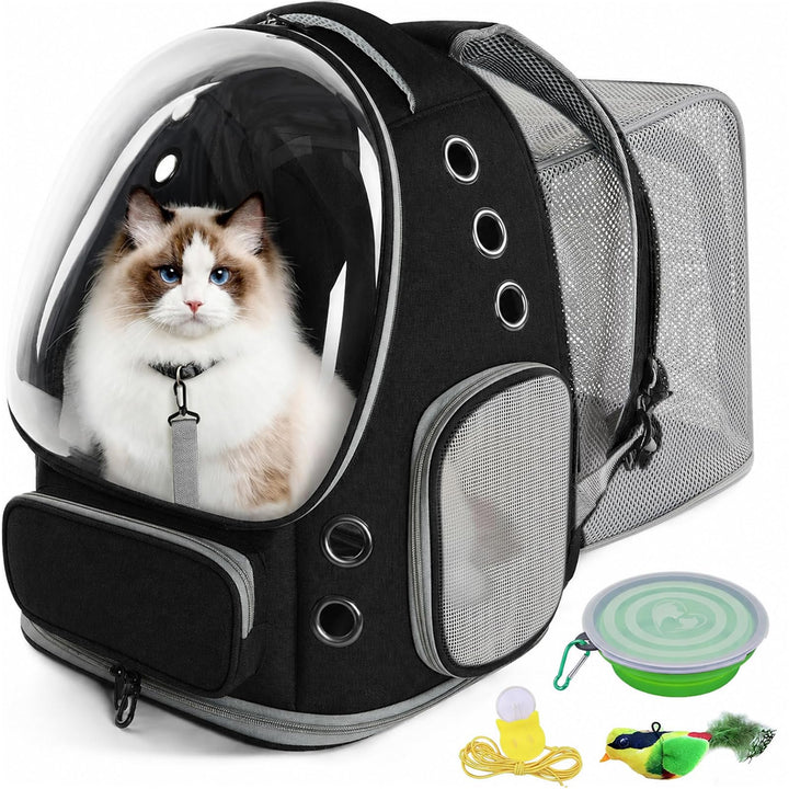 Erweiterbar Katzenrucksack mit Fenster Katzenrucksack Hunderucksack Geeignet für 3–5 kg 42x32x26-56c