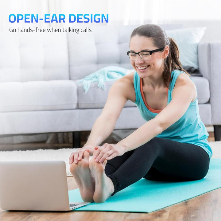Bluetooth Smart Audio Brille, Alexa Sprachassistent Steuerung mit offenem Ohr Sound Blaulicht Sonnen