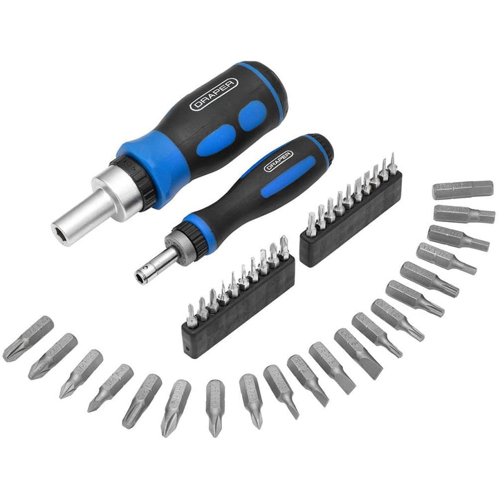 Draper 46479 Ratschen-Schraubendreher und Bit, 42-teilig, blau