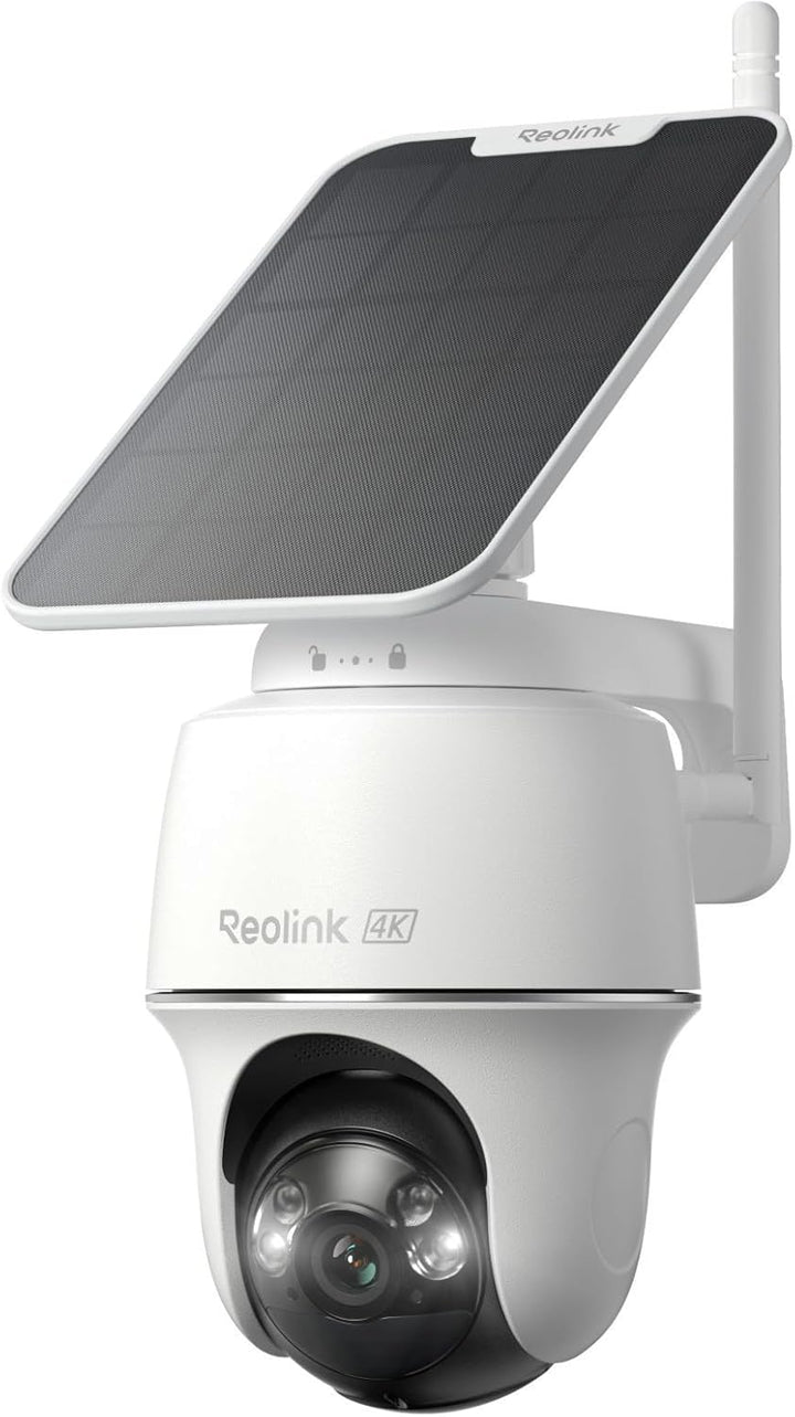 Reolink Erste 4K Solar Überwachungskamera Aussen Akku, Argus PT Ultra + 6W Solarpanel, 2,4&5GHz WiFi
