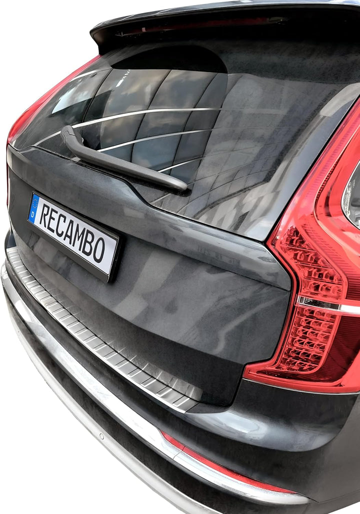 RECAMBO Ladekantenschutz Edelstahl matt gebürstet mit Textur - kompatibel für Volvo XC90 2 - BJ ab 2