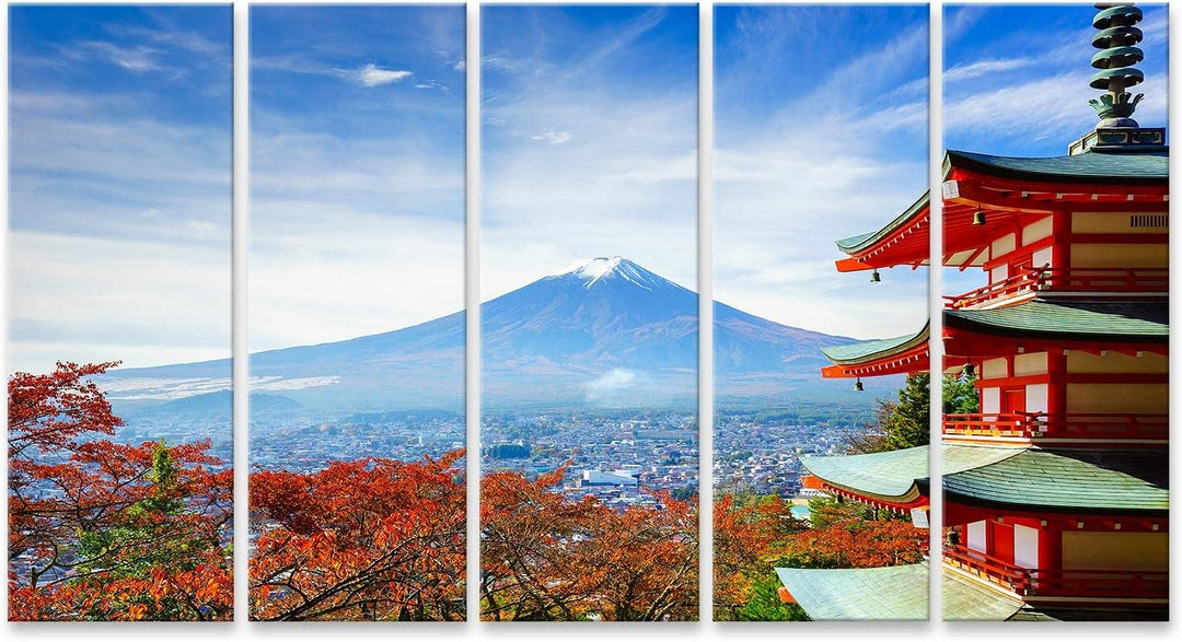 islandburner Bild auf Leinwand Berg Fuji Mit Chureito Pagode Im Herbst Fujiyoshida Japan Bilder Wand