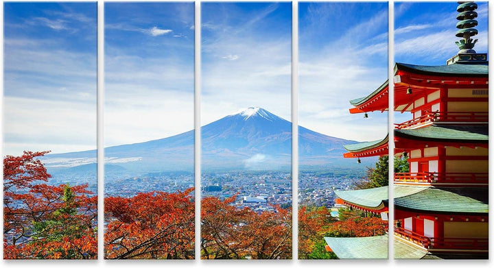 islandburner Bild auf Leinwand Berg Fuji Mit Chureito Pagode Im Herbst Fujiyoshida Japan Bilder Wand