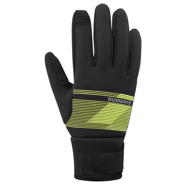 Shimano Fahrrad-Handschuhe Windbreak Thermal, Neon Yellow (Schwarz-Gelb), L