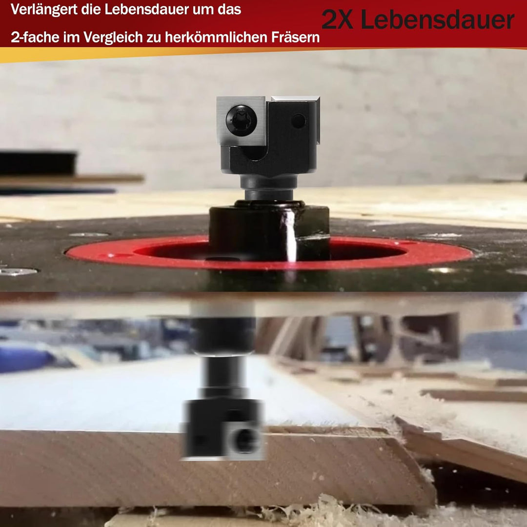 Trvoxviq 2 Flöten Planfräser 12mm Schaft 25.4mm Schnittdurchmesser Hobelfräser mit Wendeplatten Plan