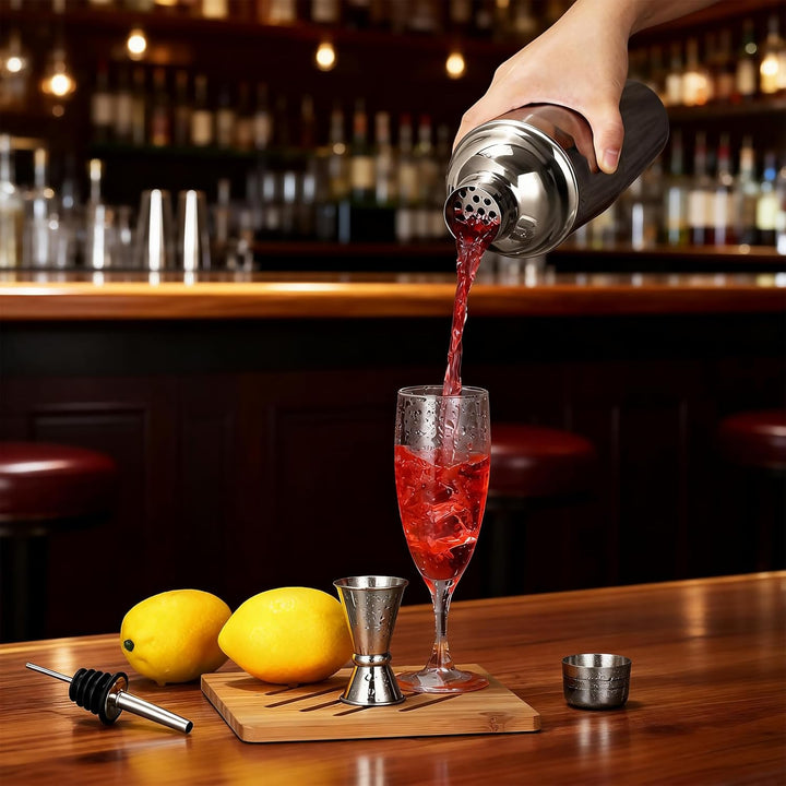 Cocktail Shaker, STNTUS 750ml Cocktailshaker, Bar Zubehör, Cocktail Mixer mit Jigger, Edelstahl, Coc